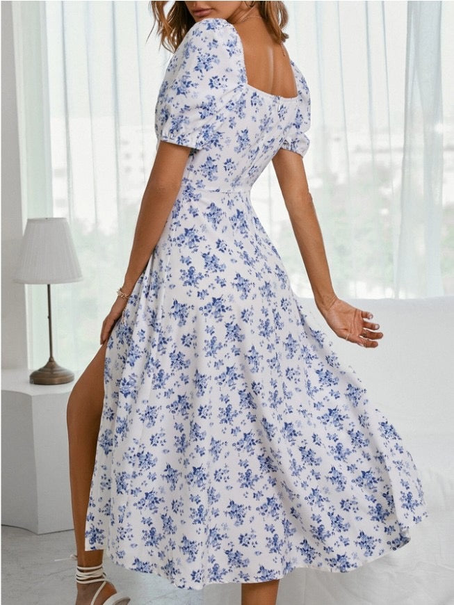 Arelle Blue Flower Kleid