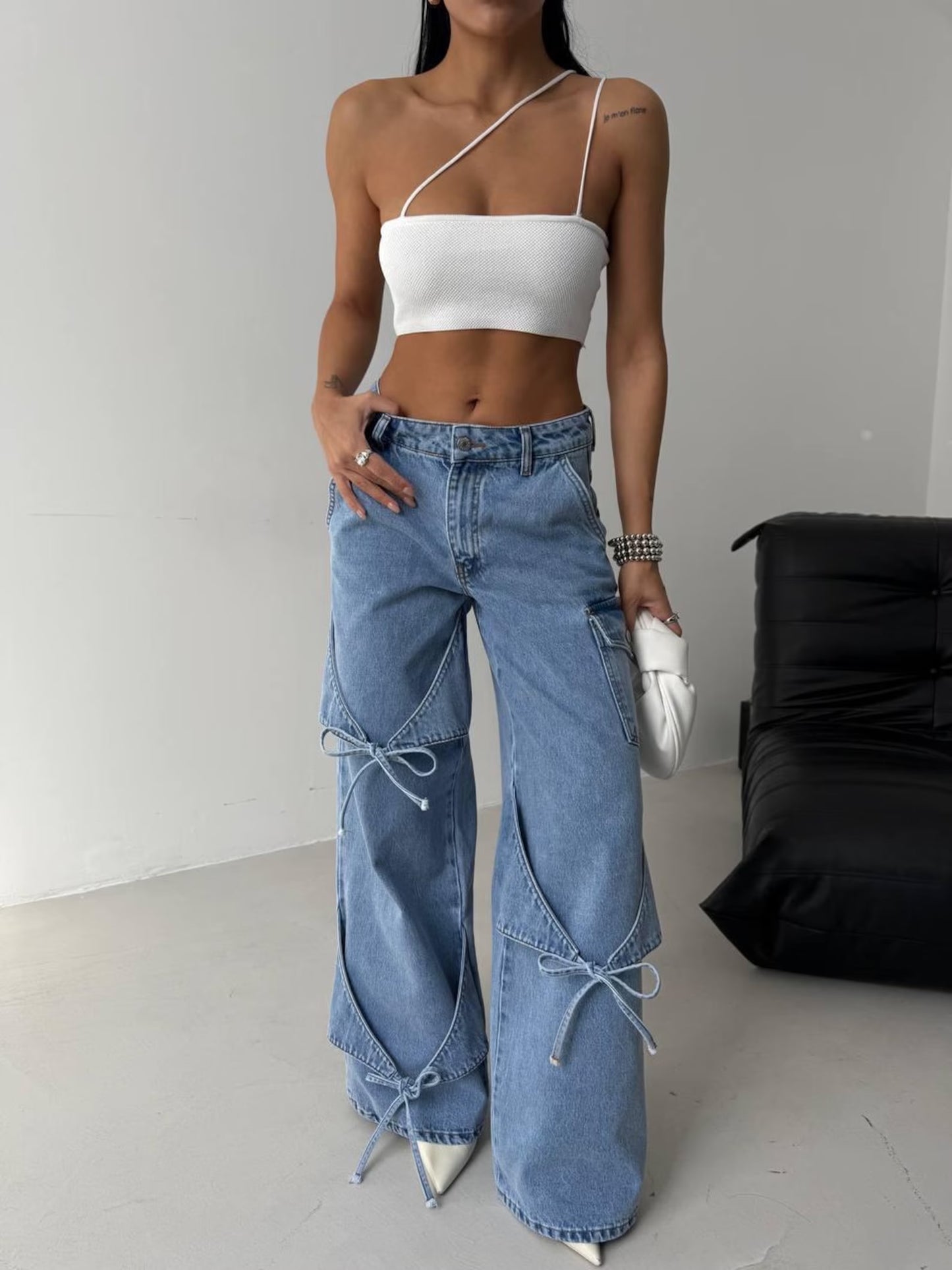 Kalila Schleifen Jeans