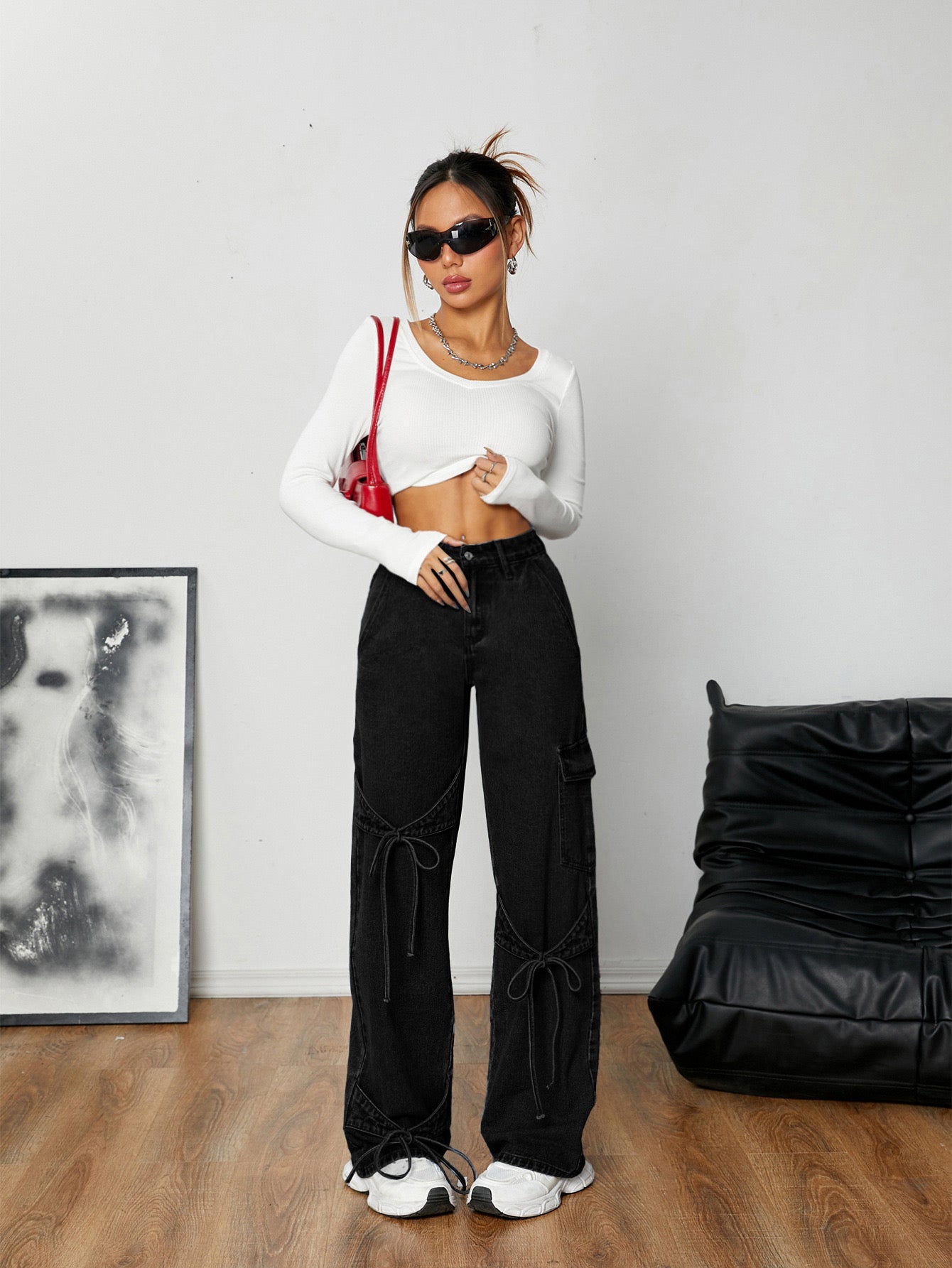 Kalila Schleifen Jeans